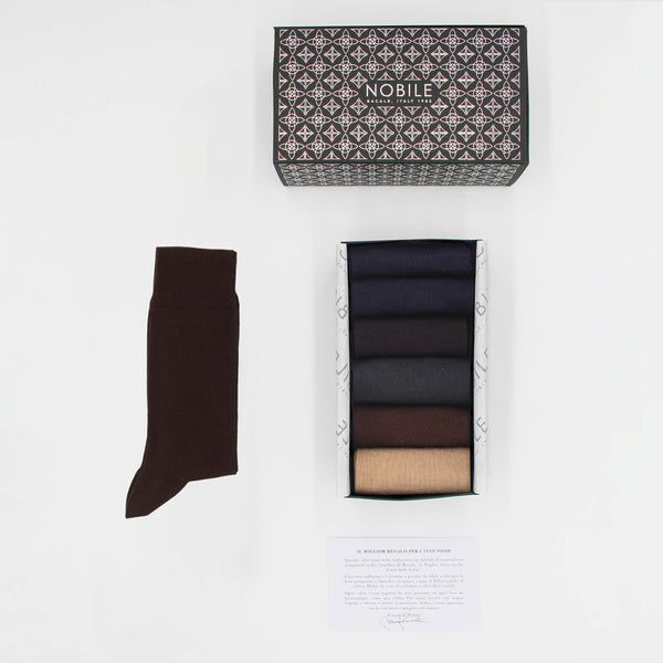 Boîte de Chaussettes Courtes en Soie de Murier Pur - 6 Paires Couleurs Mélangées