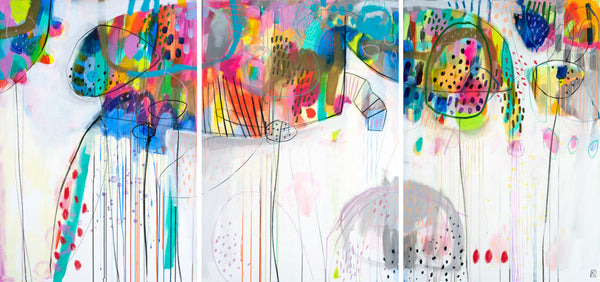 The game of life goes on (triptych) 100x210