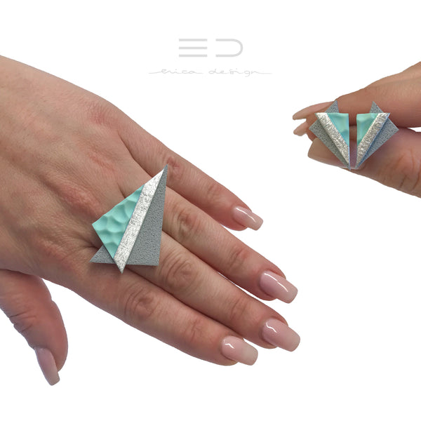 asymmetric | mint - silver - gray