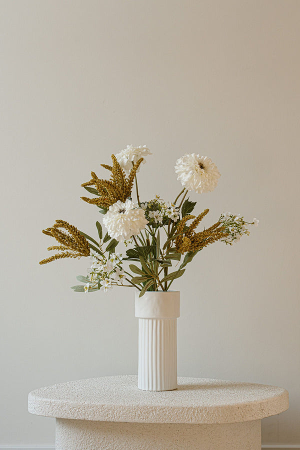 Gift Silk Bouquet - White-Yellow