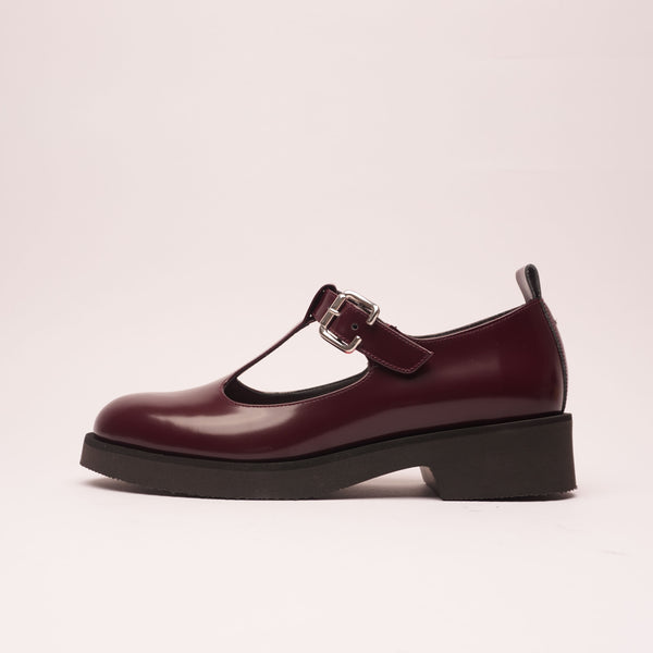 Flaminia Mary Jane T-Strap Bordeaux