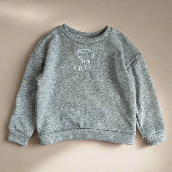 Otroška jopa - Sweatshirt debela SIVA MELANGE - PUFFI