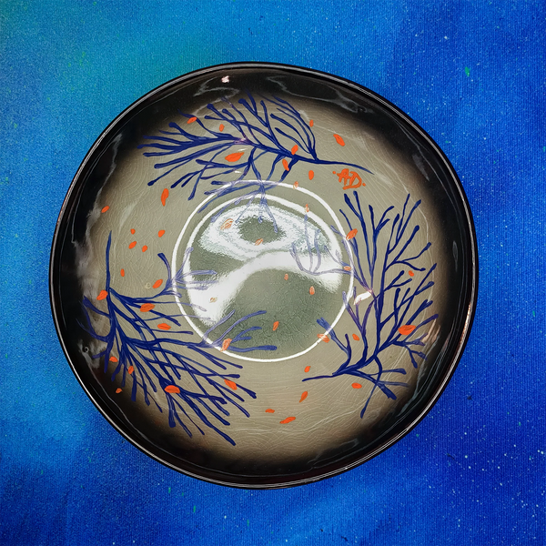 Assiette décorative - coraux bleus, assiette profonde