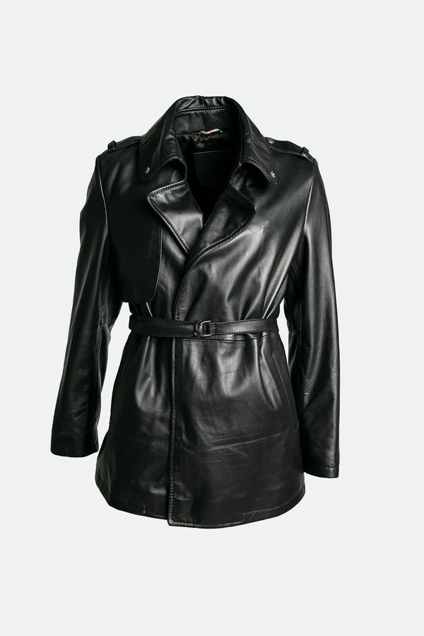 Trench Corto Donna 100% vera pelle Made in Italy - Barone Firenze