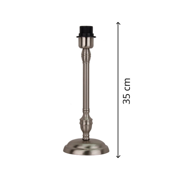 Stilvoller Metall-Lampenfuß in Nickel Matt mit stabiler Basis – ideal für moderne Wohnräume.