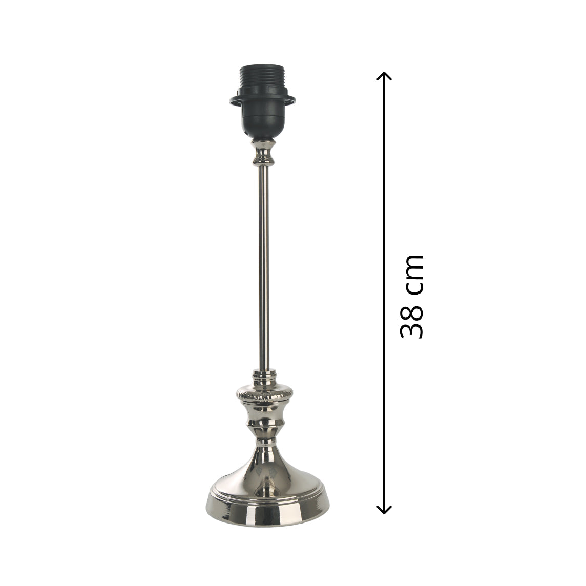 Base Lampada in Nichel Vari – Design Elegante per Illuminazione Stilosa (38 cm, E27)
