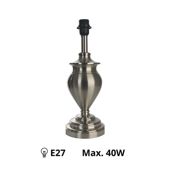 Various Metal Lamp Base in Matte Nickel – Classic Elegance for Your Lighting (43 cm)