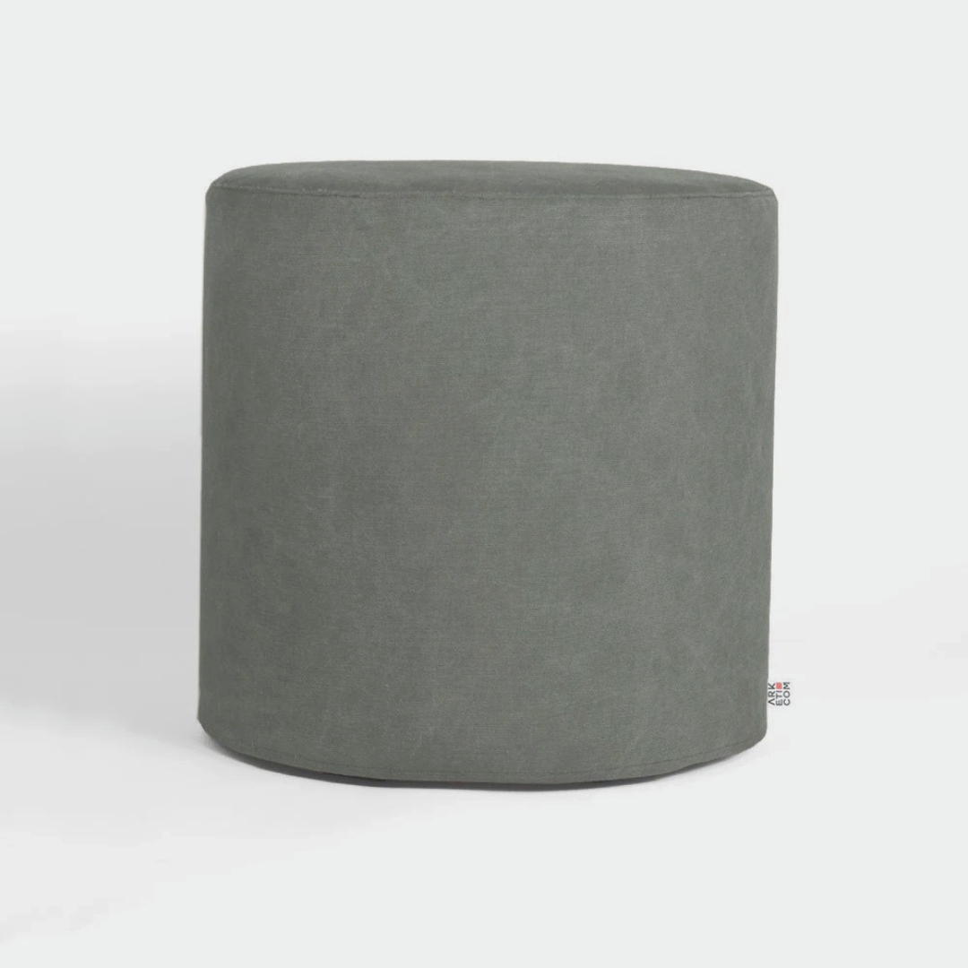 CYLINDER 35, Okrúhly bavlnený taburet s nohami 35 x h35