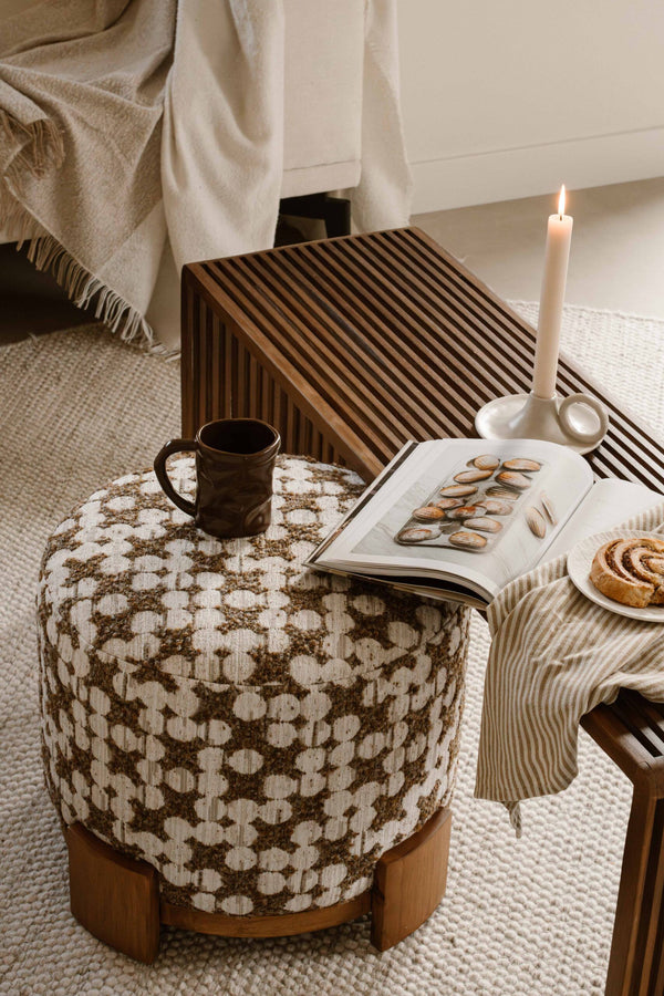 Indore Home - Fien - Pouf - Ottoman - Brown - Beige