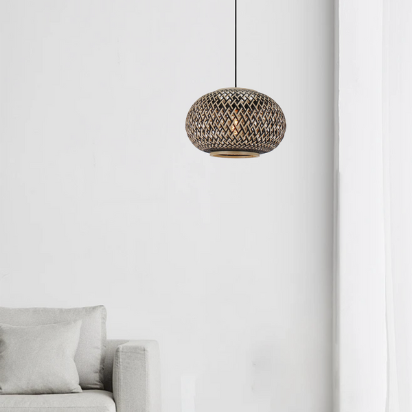 Various Weaving Pendant Lamp - 1 Flame - Bamboo - Ø38 or 44 cm - Natural and Black