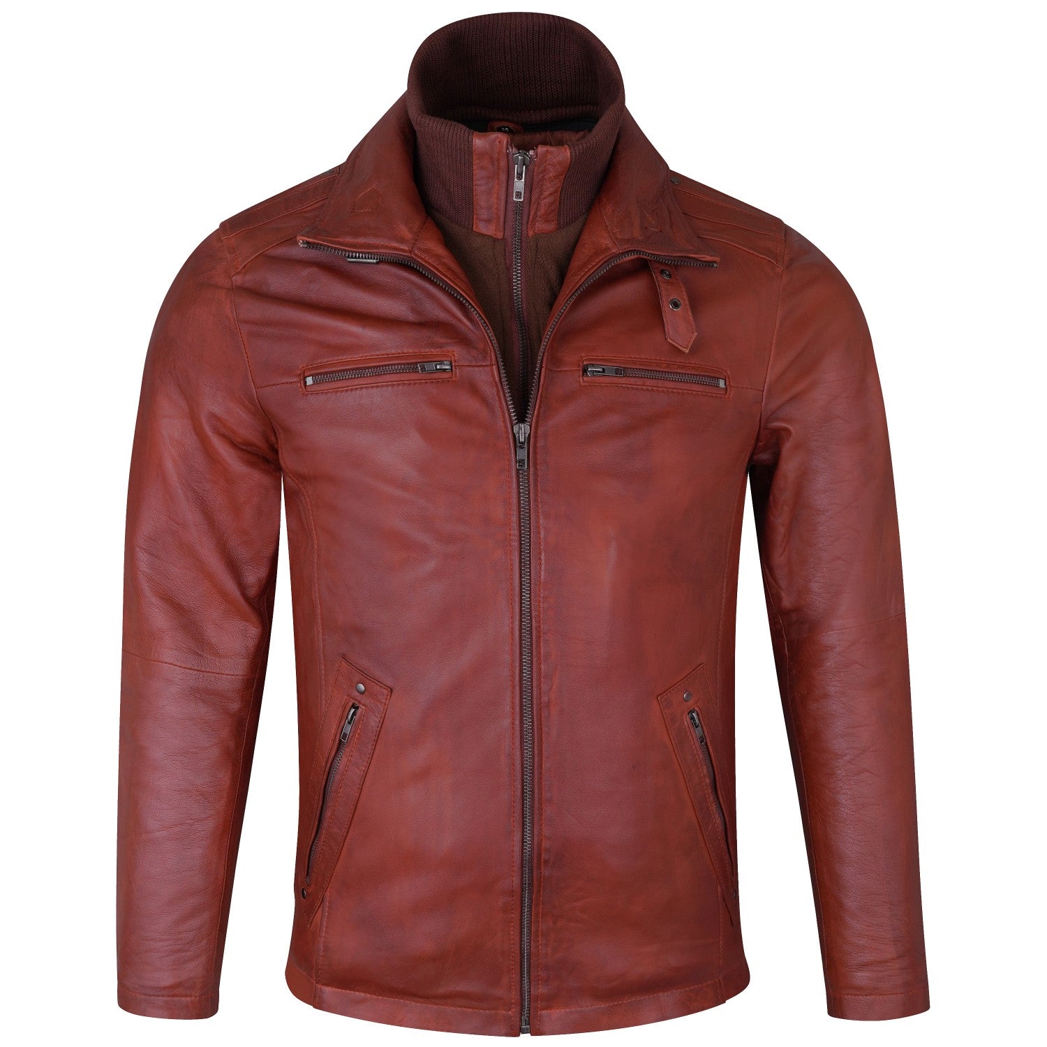 leren jas cognac brandy kleur heren