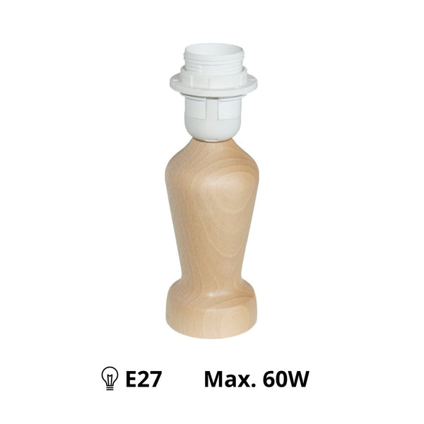 Various Lamp Base Mona – Natural – 20 cm, E27 – Wood & Vintage