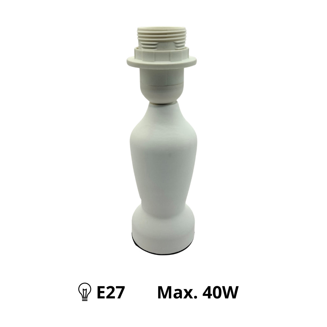 Base de lámpara Mona Variada – 1 luz – 20 cm de altura – E27 – Blanca - Madera