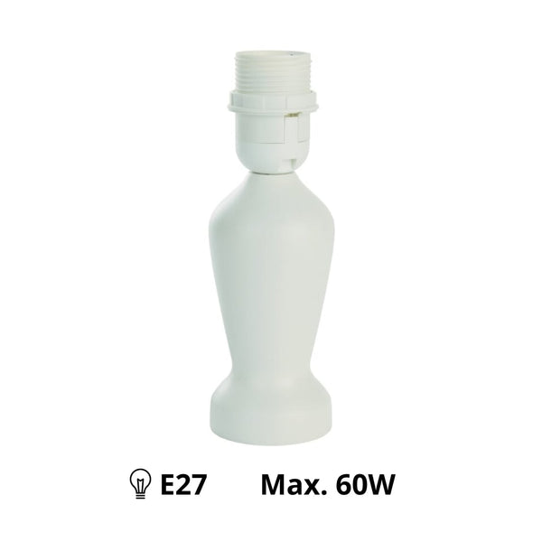 Various Lamp Base Mona – White – 20 cm, E27 – Wood & Vintage