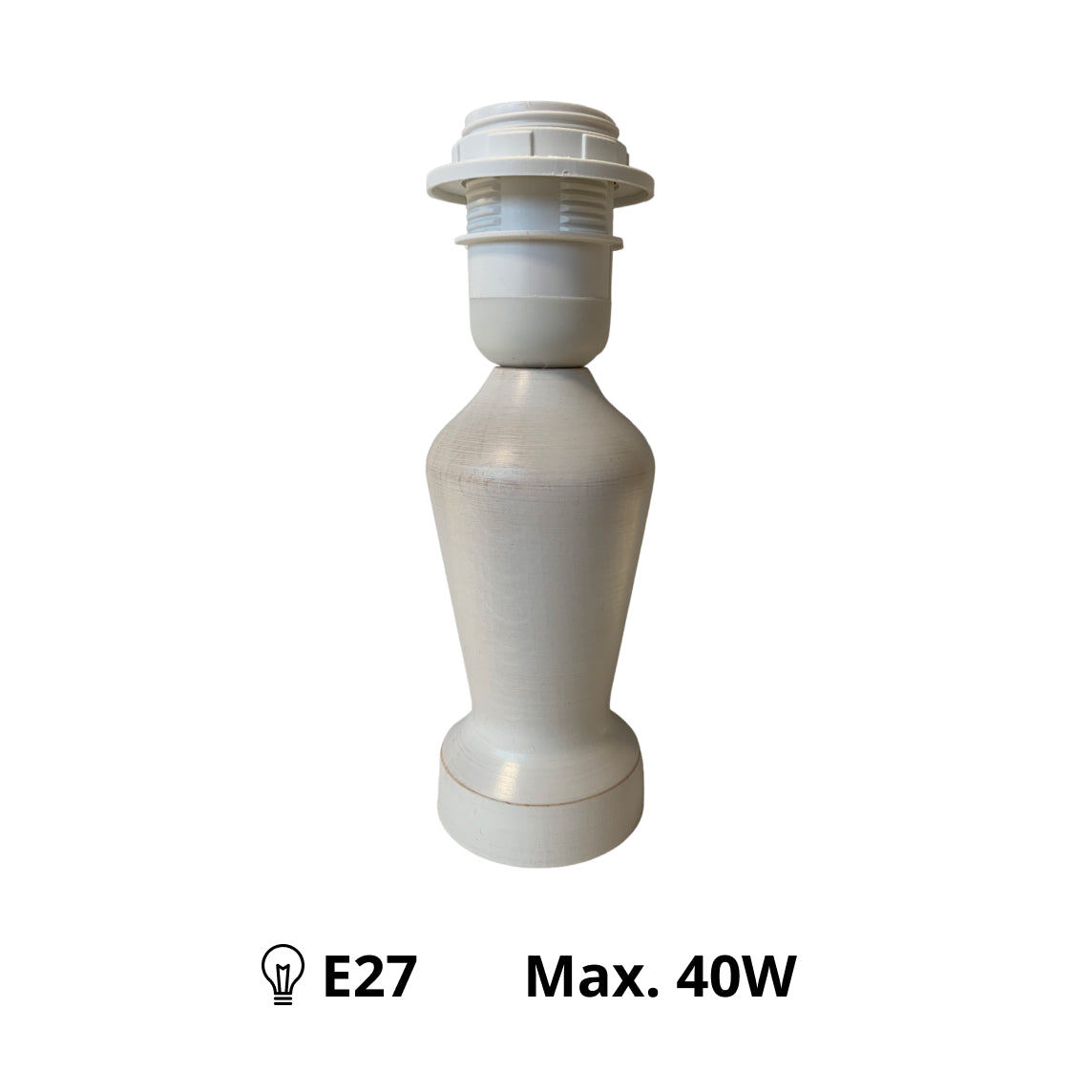 Various Lamp Base Mona – Cream – 20 cm, E27 – Wood & Cozy