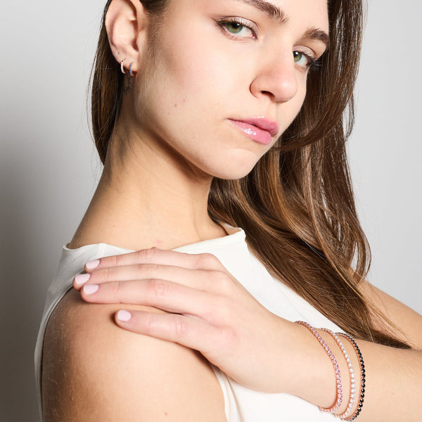 Rose gold tennis bracelet with white zirconia mm 3.0