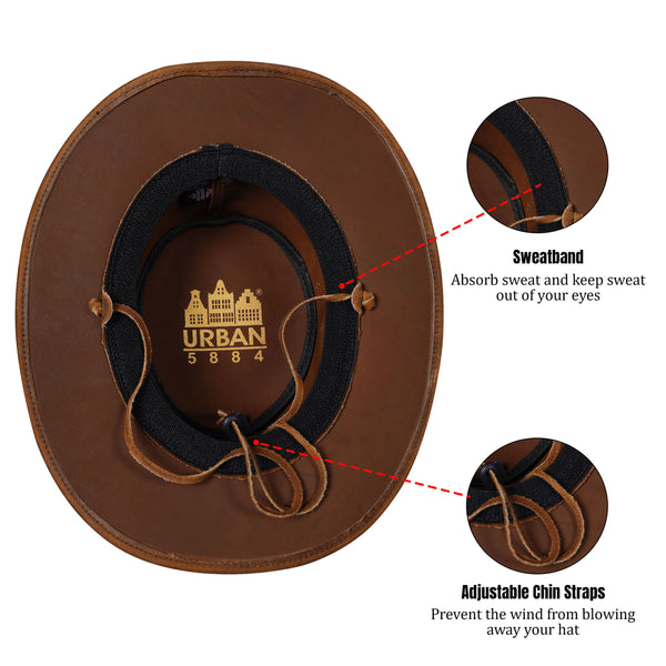 Chapeau en cuir tan unisexe