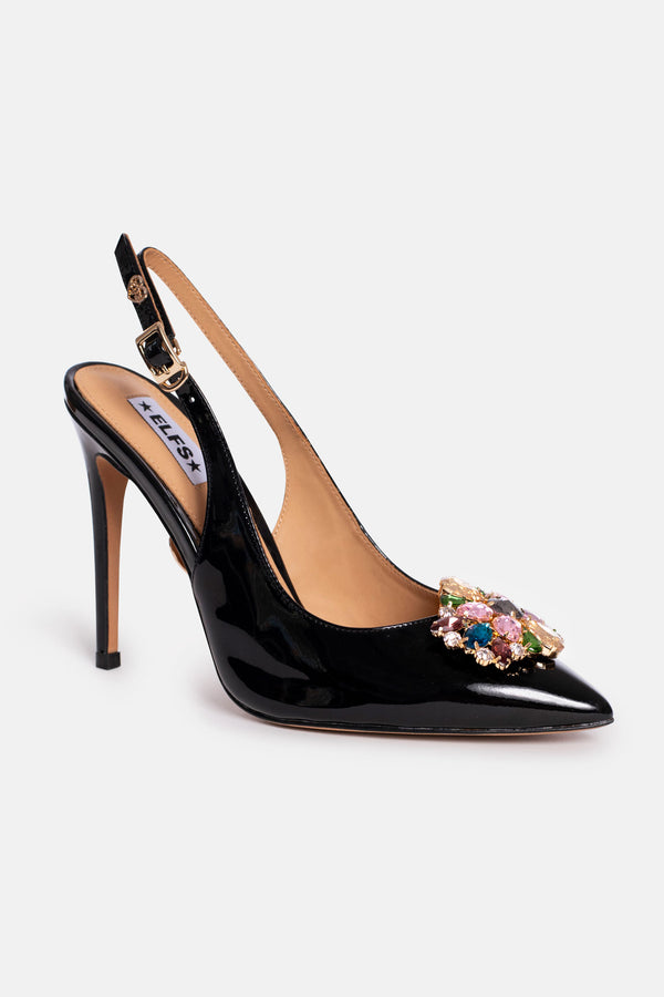 Black Heels with Open Back VERONIQUE