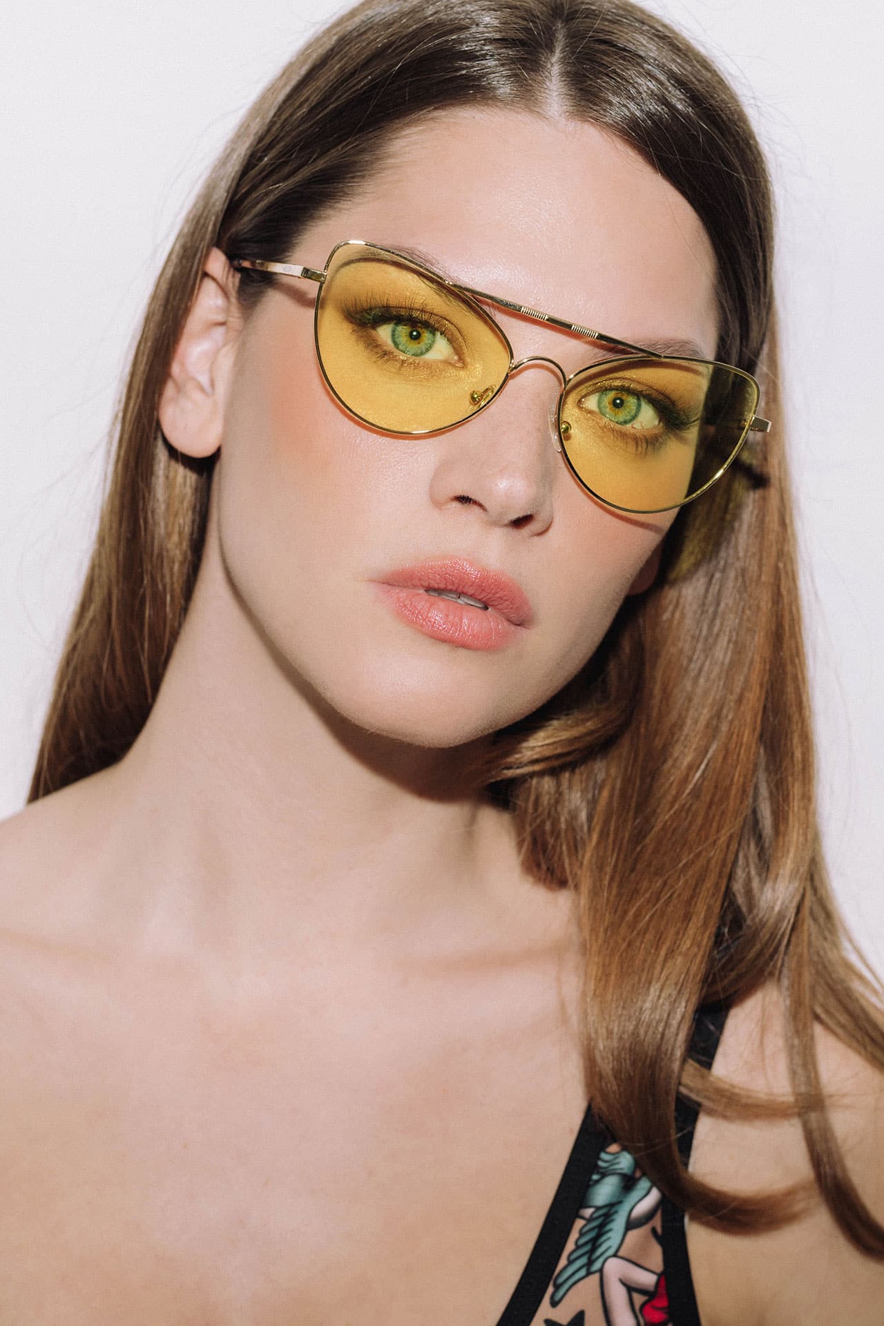 AGNETHA Yellow Sunglasses