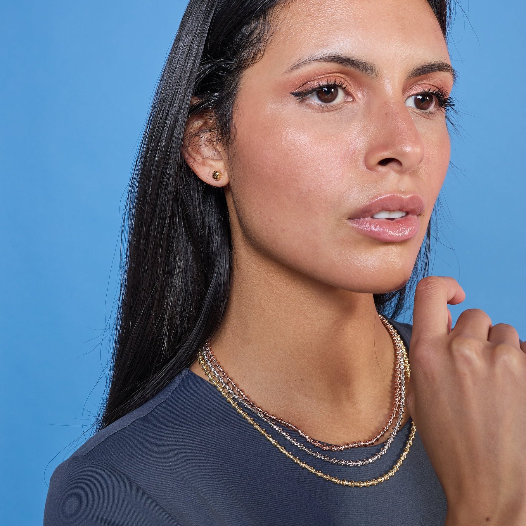 Rhodium-plated silver necklace ref. LC7