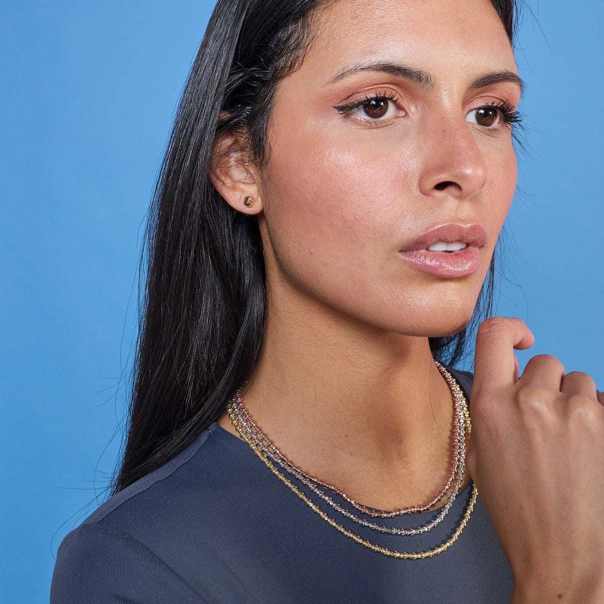 Rhodium-plated silver necklace ref. LC7