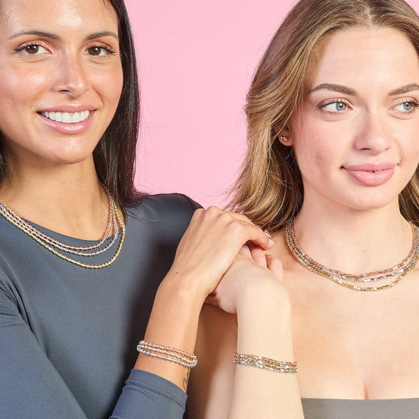 Silver bracelet plated with rose gold ref. LC22