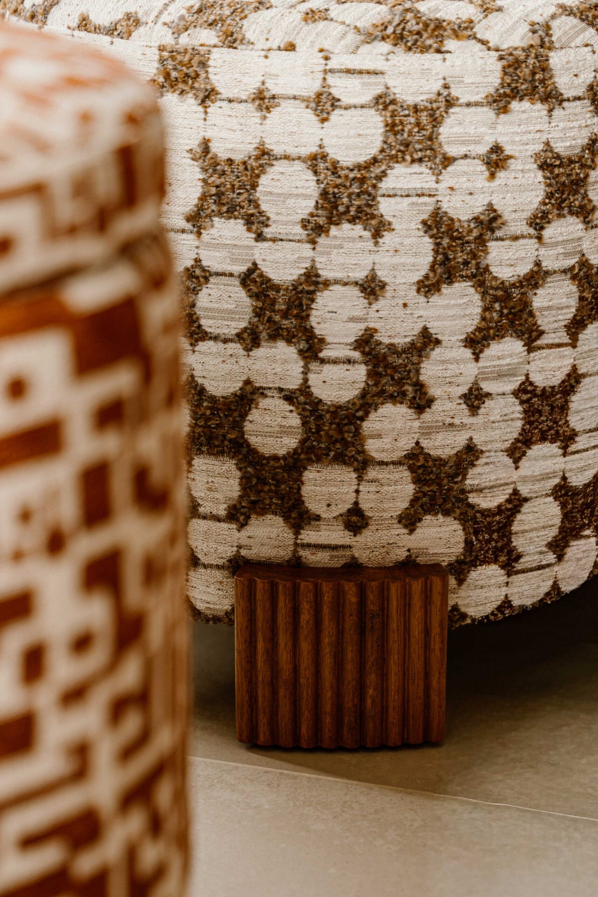 Indore Home - Yara - Pouf - Ottoman - Brown - Beige