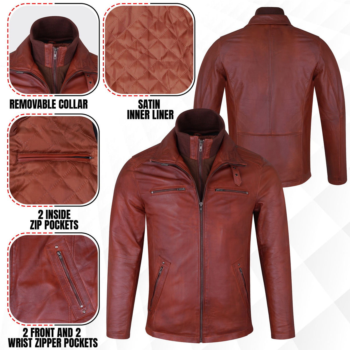 Colin Leather Men's Jacket Brandy