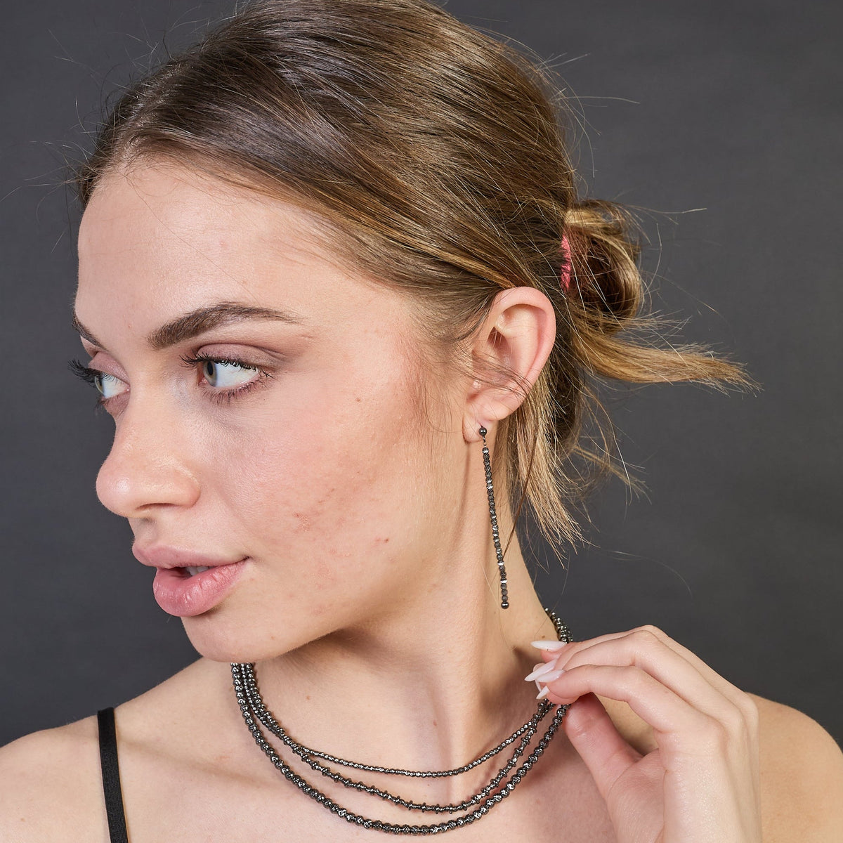Brushed Silver Drop Earrings ref. LC79