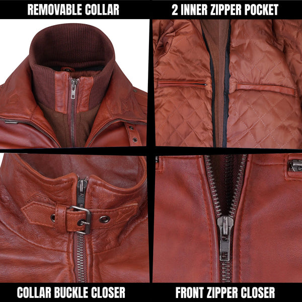 Colin Leather Men's Jacket Brandy