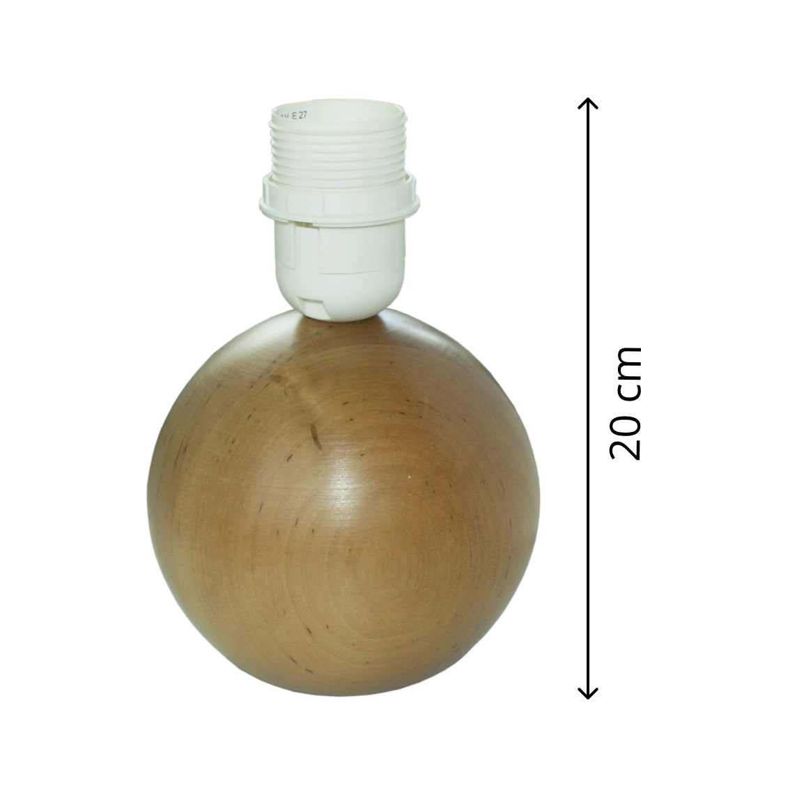 Various Lamp Base Ball - Alder - 20 cm - E27 - Wood - Natural & Stylish