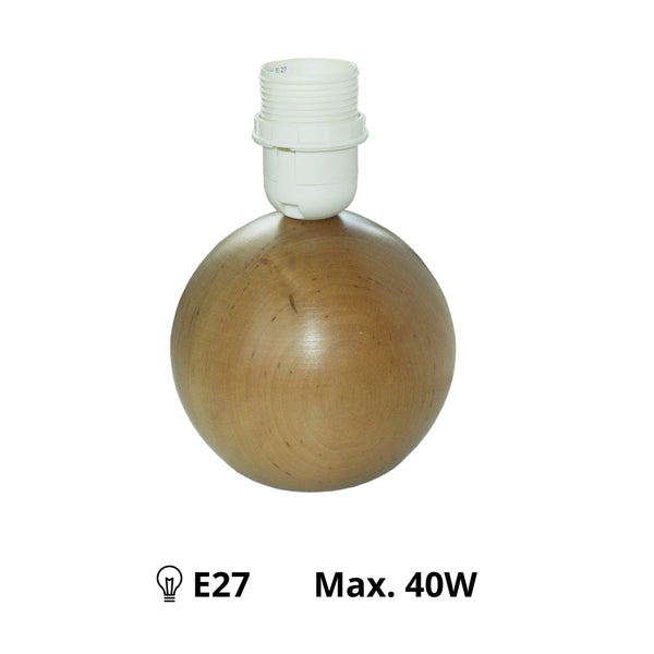 Various Lamp Base Ball - Alder - 20 cm - E27 - Wood - Natural & Stylish