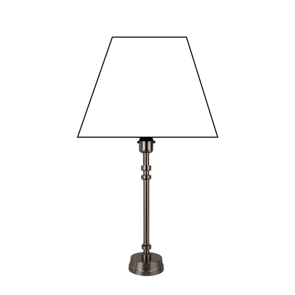 Moderner Nickel-matter Lampenfuß, stabile runde Basis, erhältlich in zwei Größen.