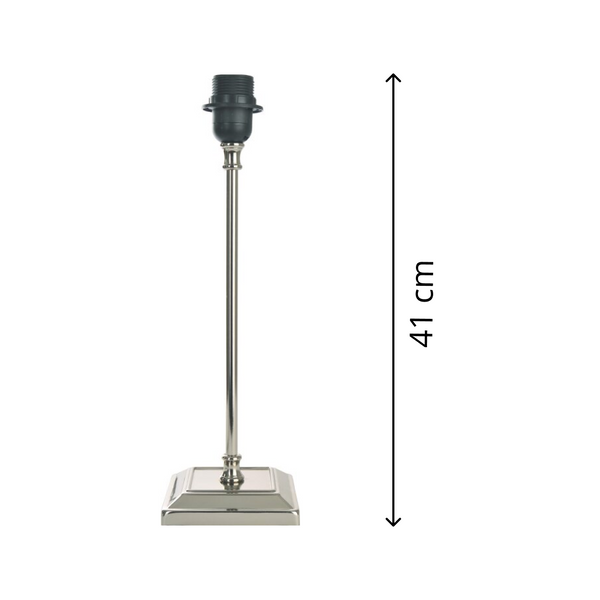 Various Lamp Base Metal Nickel - 41 cm with E27 Socket – Timeless Shine and Clear Lines