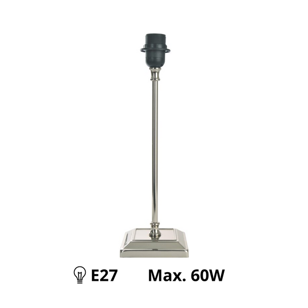 Various Lamp Base Metal Nickel - 41 cm with E27 Socket – Timeless Shine and Clear Lines