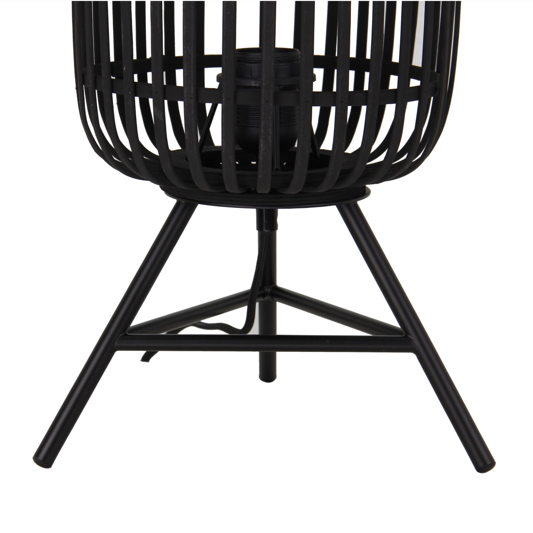 Various Table Lamp - Rattan Shade - Ø22cm - Total Height 42cm - Metal Tripod - Stylish Table Lamp