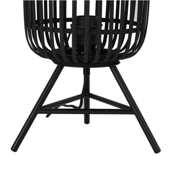 Various Table Lamp - Rattan Shade - Ø22cm - Total Height 42cm - Metal Tripod - Stylish Table Lamp