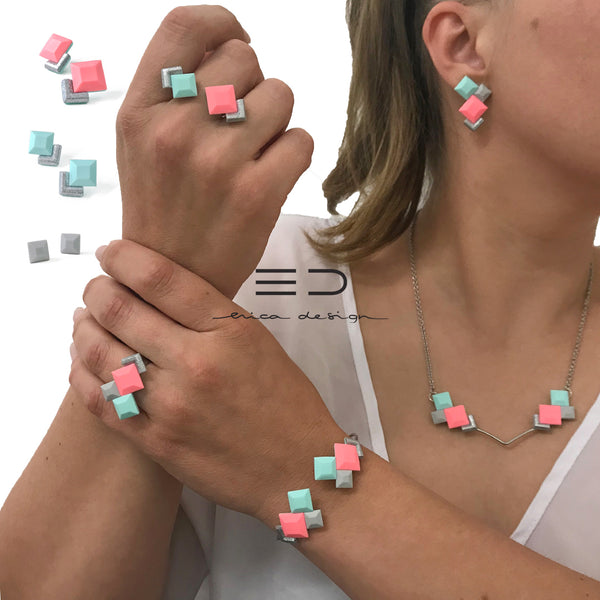 EXPANSION | gray – mint – coral – silver