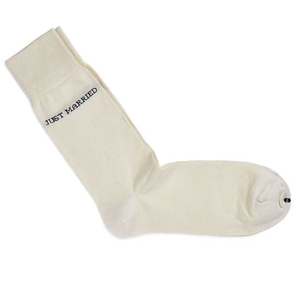 Muške čarape od pamuka 'Just Married' | Slonovača