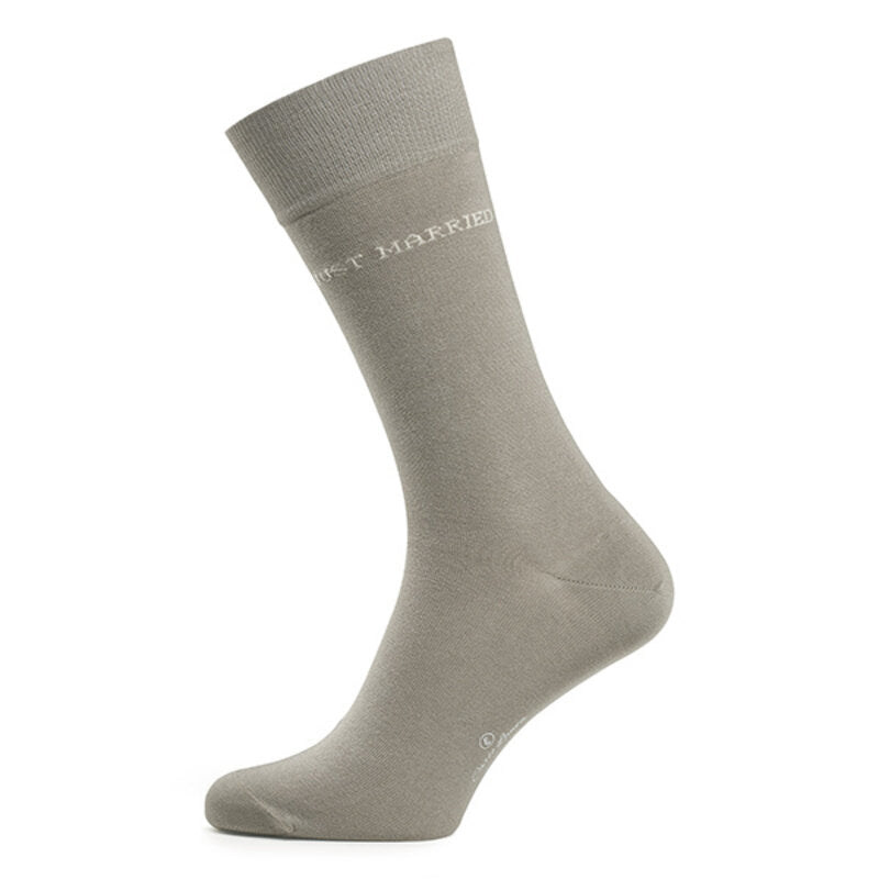 Calcetines de algodón para hombres Just Married | Taupe