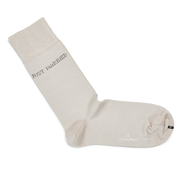 Cotton Men's Socks Just Married | Sand