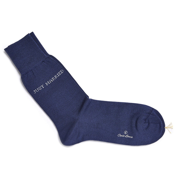Cotton Men's Socks Just Married | Darkblue / 338