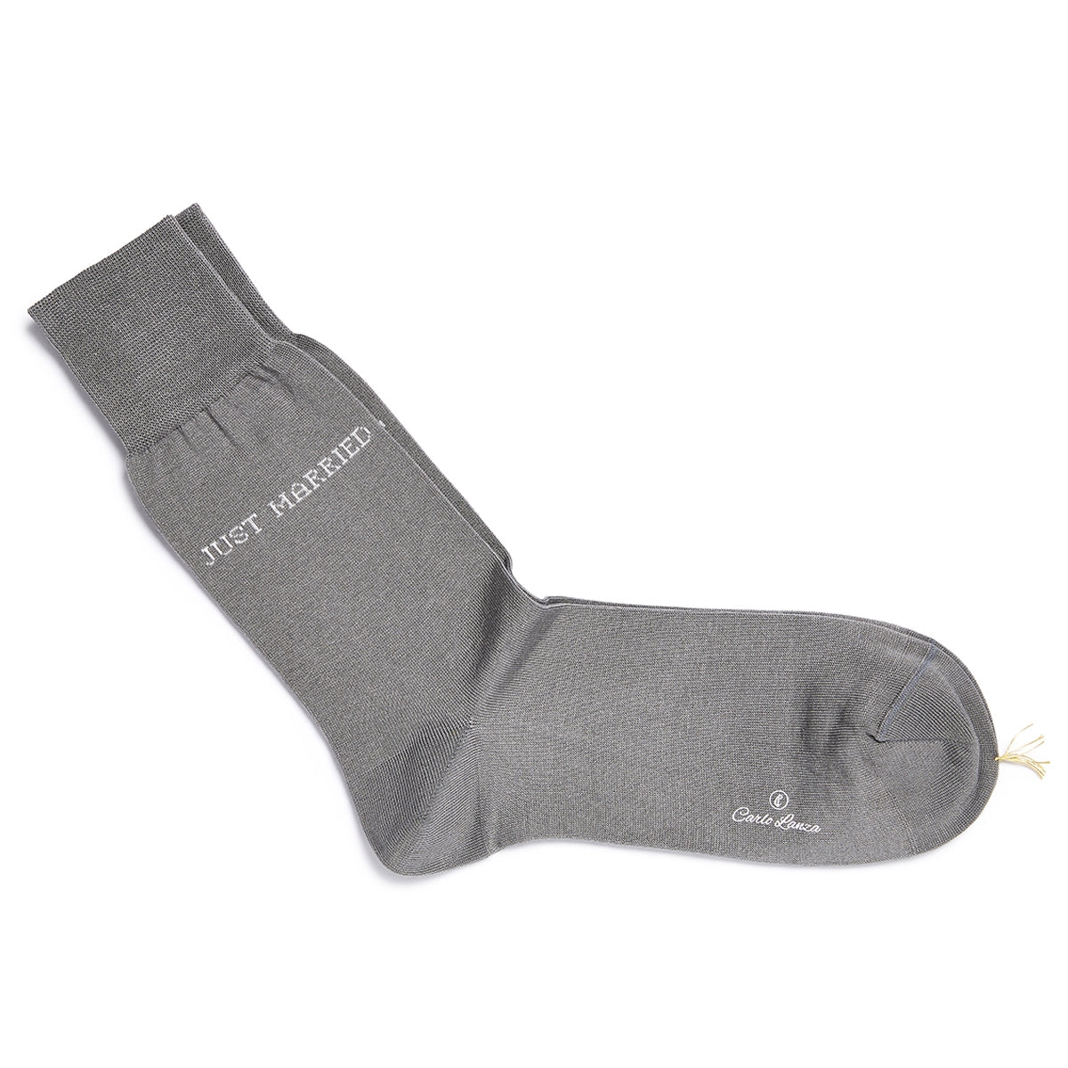 Cotton Men's Socks Just Married | Mid Grey