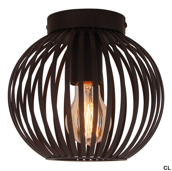 Chericoni Curvato plafondlamp, Ø20 cm, zwart, 1-lichts, modern design, geschikt voor diverse interieurstijlen.