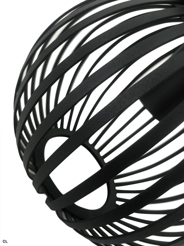 Chericoni Curvato plafondlamp, Ø20 cm, zwart, 1-lichts, modern design, geschikt voor diverse interieurstijlen.