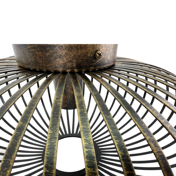 Stilvolle Chericoni Curvato Lampe für die Decke, Ø40 cm, 1-flammig, E27, in warmem Bronzeton.