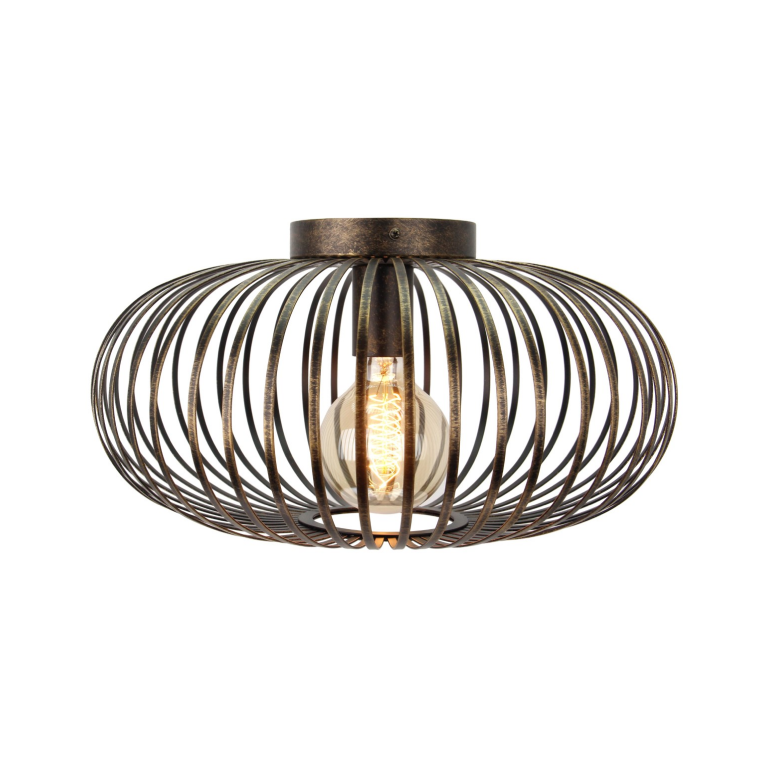 Die Chericoni Curvato Deckenleuchte in Bronze, Ø40 cm, 1-flammig, E27, bringt warmen Glanz und stilvolle Eleganz in den Raum.