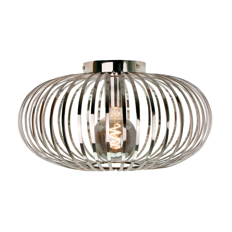 Die Chericoni Curvato Deckenleuchte in Chrom, Ø40 cm, 1-flammig, E27, sorgt für moderne Eleganz und stilvolle Beleuchtung.