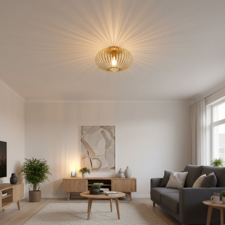 Chericoni Curvato Ceiling Lamp – 1 light – Ø40cm – E27 – Gold