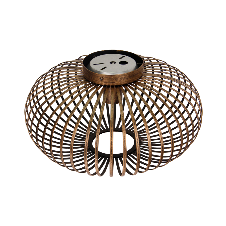 Edle Chericoni Curvato Lampe für die Decke, Ø60 cm, 1-flammig, E27, in warmer Bronzeoptik.